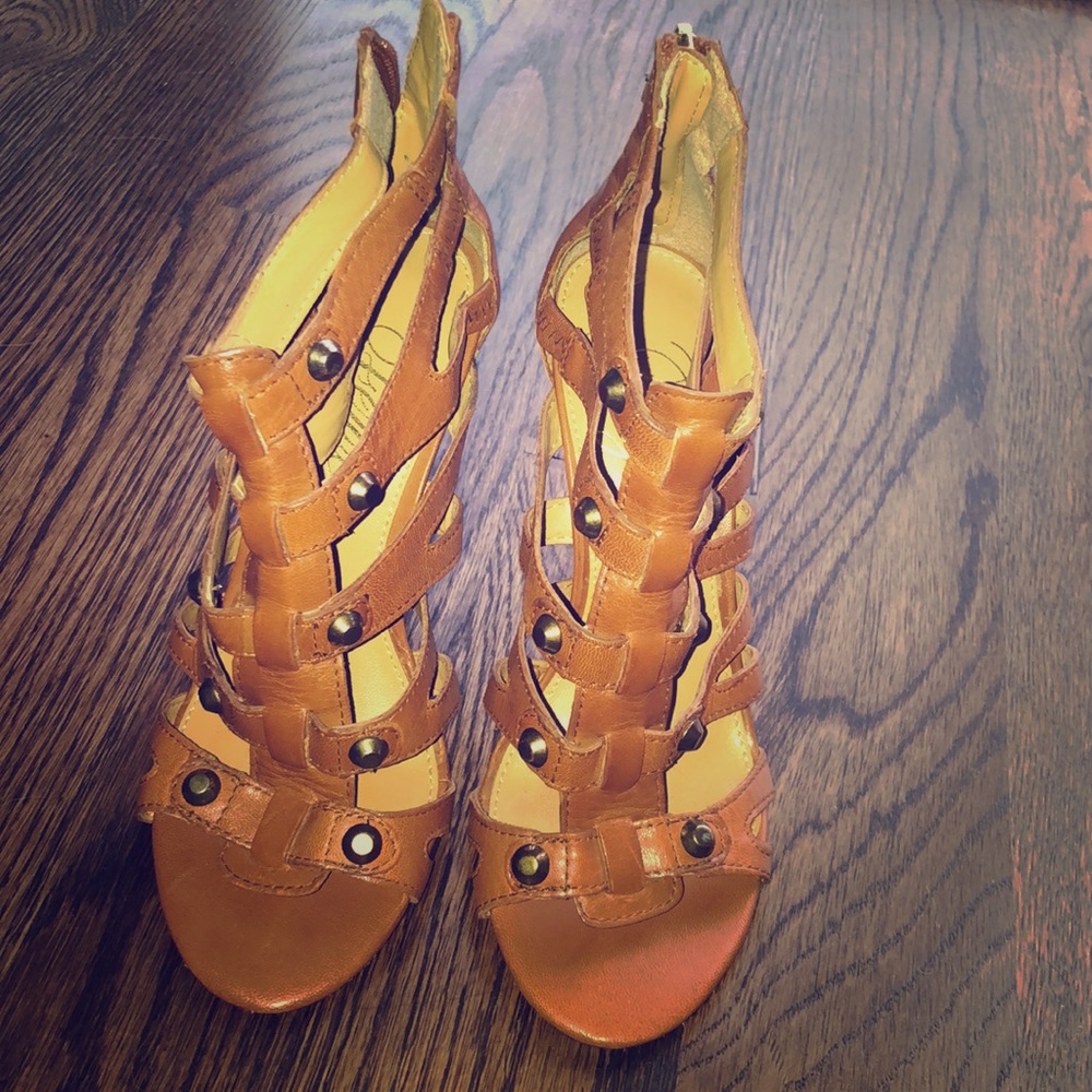 Brown Caged heels